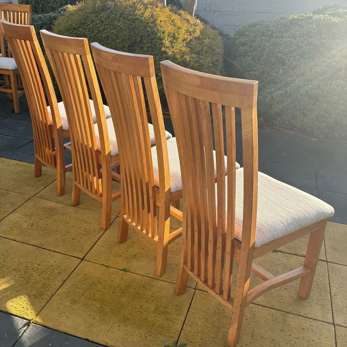 4 solid Oak Kitchen Chairs - Image 3