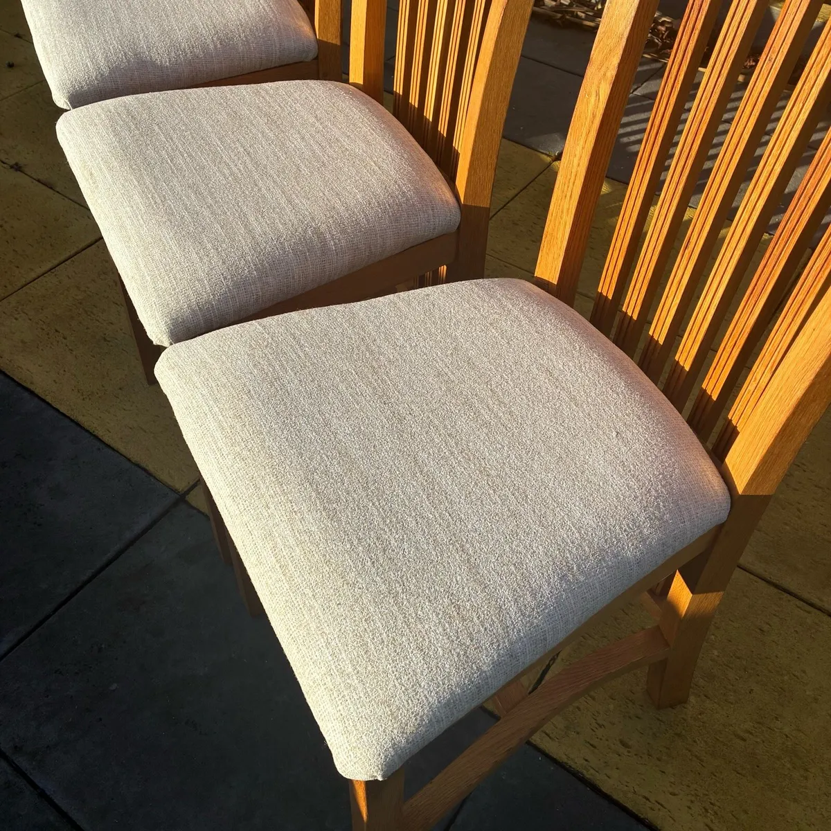 4 solid Oak Kitchen Chairs - Image 4