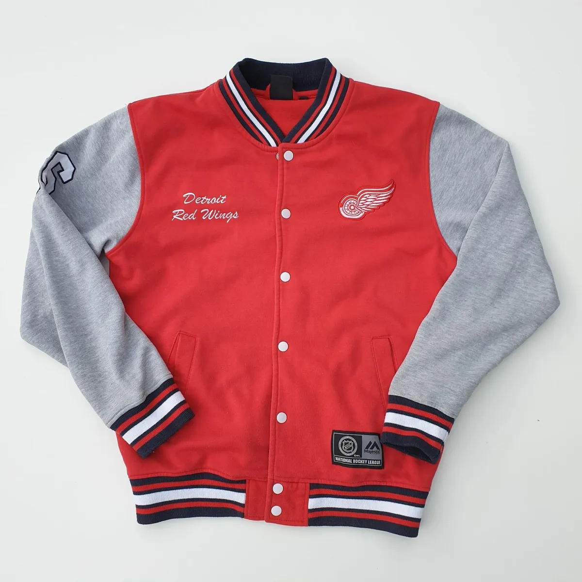 Vintage Majestic Detroit Red wings varsity jacket - Image 1