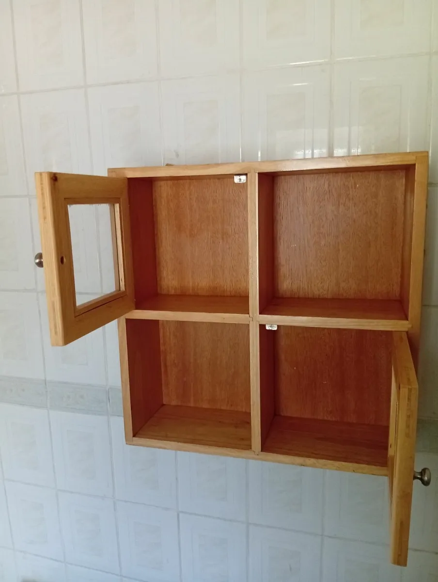 Oak Solid Bathroom Cabinet Unit Storage - Image 4