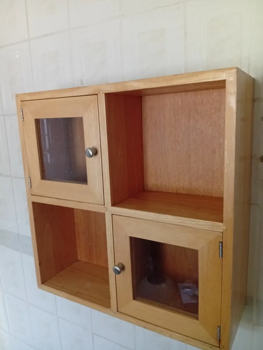 Oak Solid Bathroom Cabinet Unit Storage - Image 1