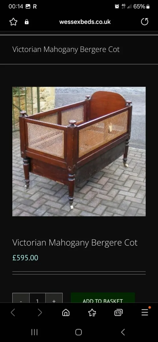 Antique French Bergere Cot. - Image 3