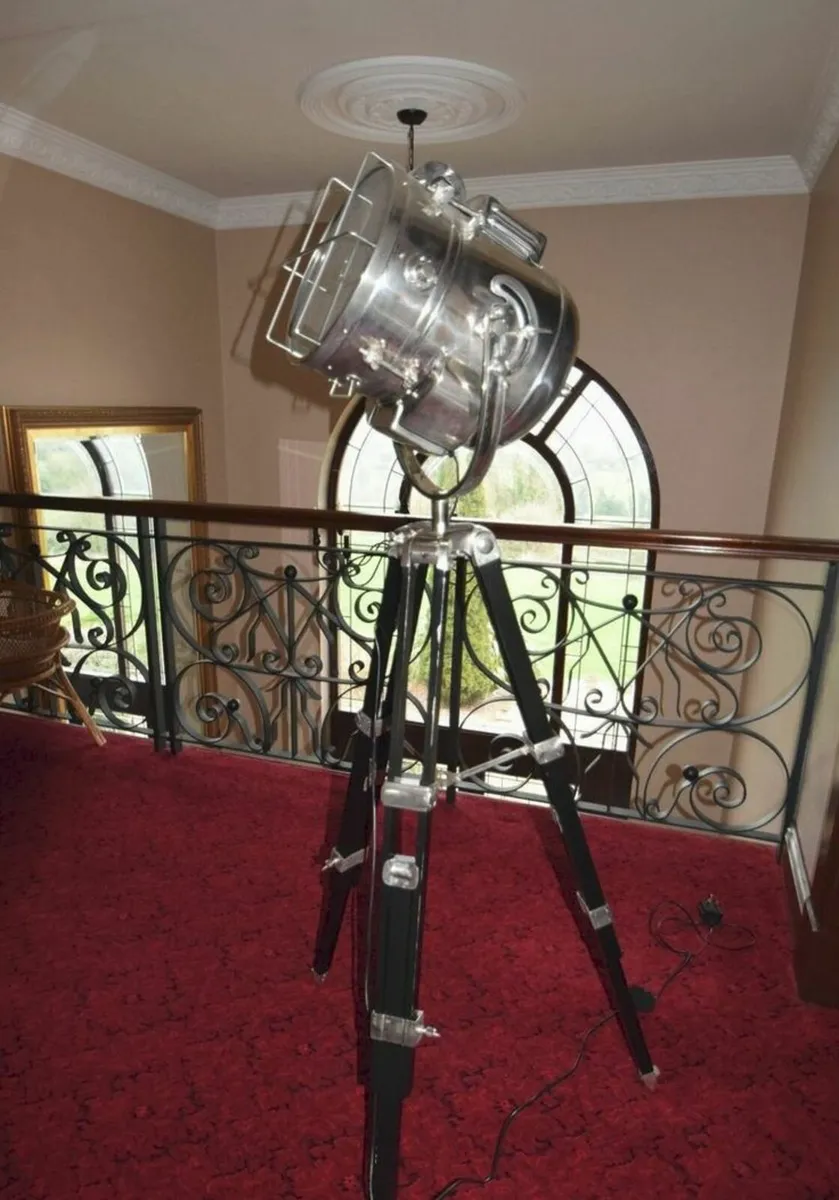 Eichholtz Atlantic Lamp nickel tripod base. - Image 3