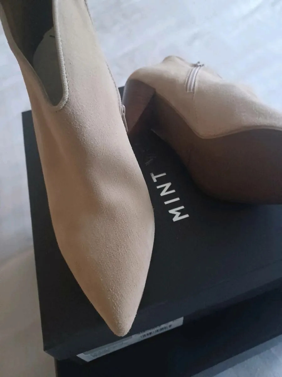 Beige suede ankle boots - Image 2