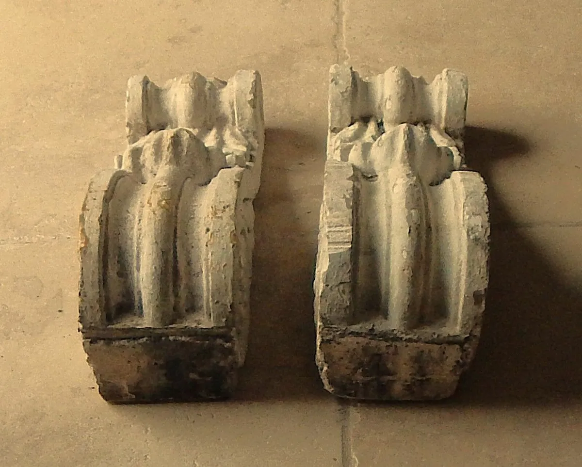 Pair of Heavy Vintage Plaster/Concrete Corbels - Image 2