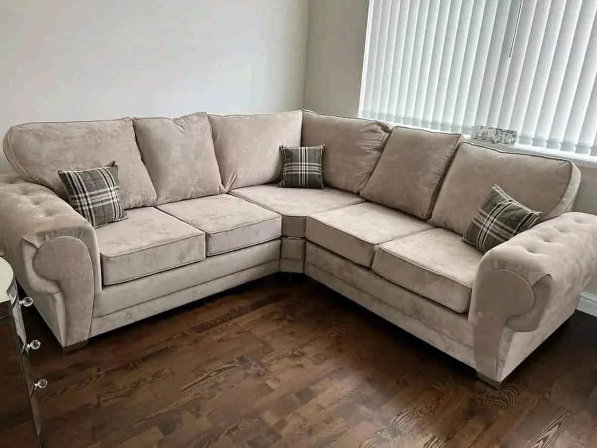 Verona Grey & Beige Scatter or Fullback Sofa - Image 2