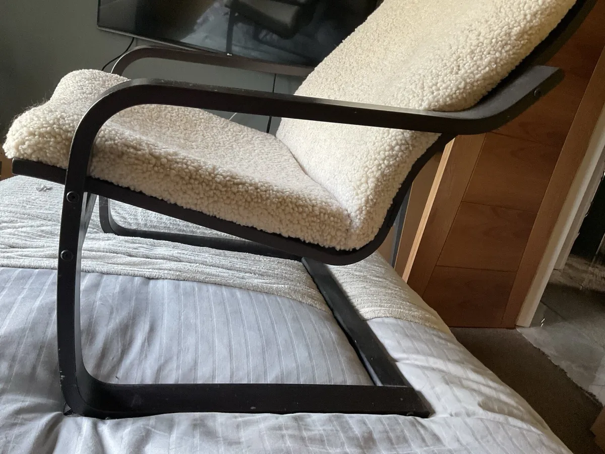 IKEA poǎng sheepskin cover chair - Image 4