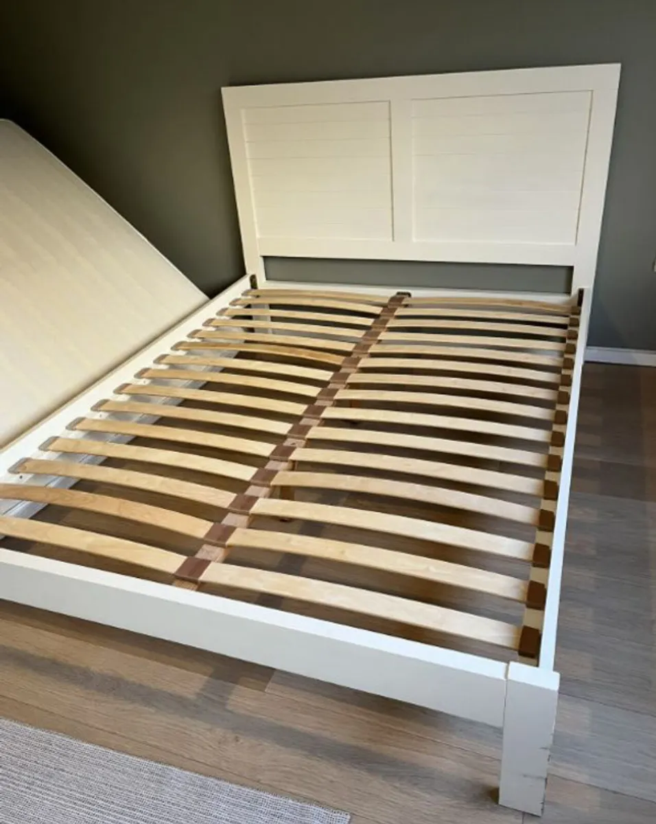 Beautiful White Solid King Size Bed Frame -Deliver - Image 1