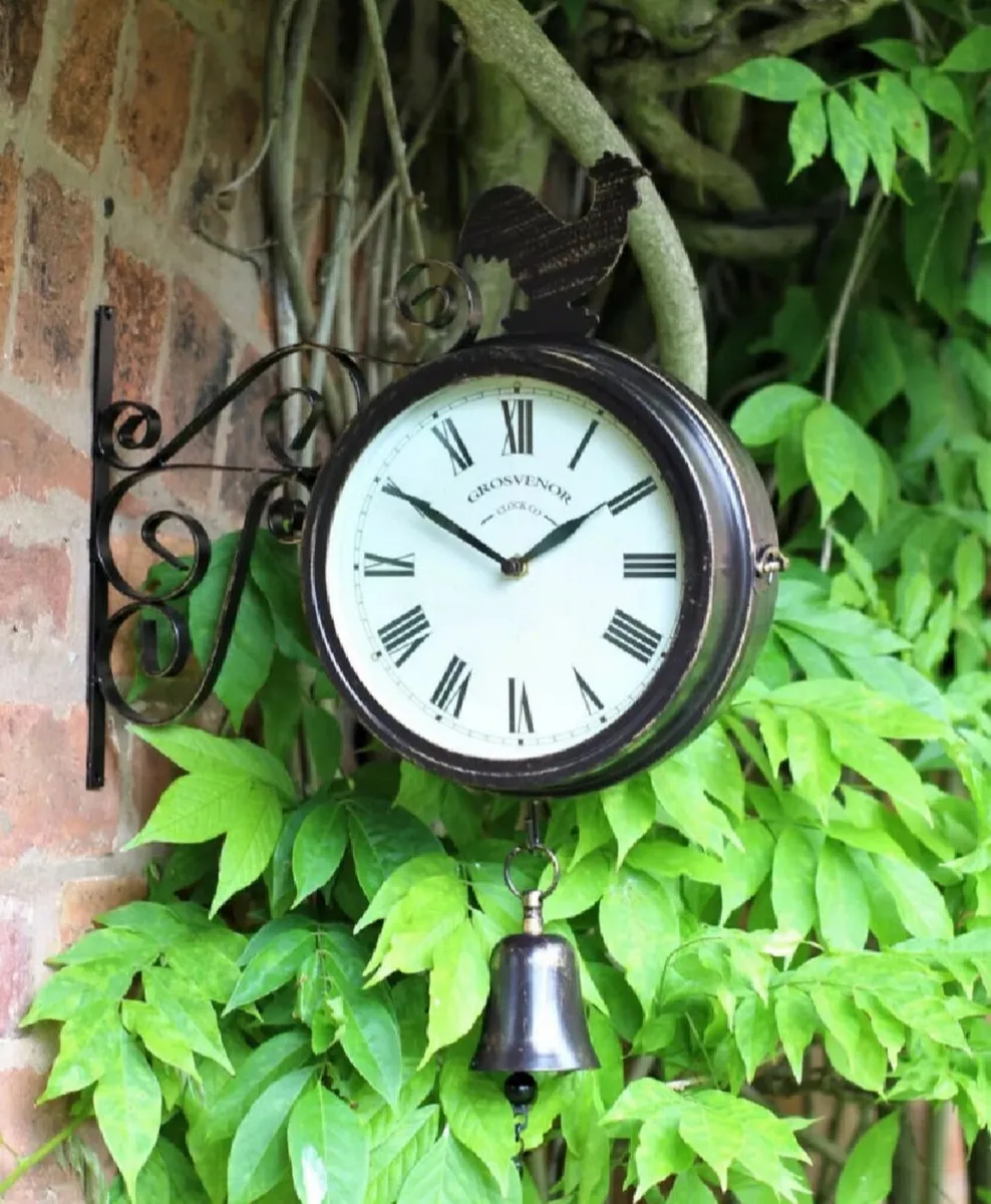Outdoor Garden Wall Clock Double Sided NEW - Image 1