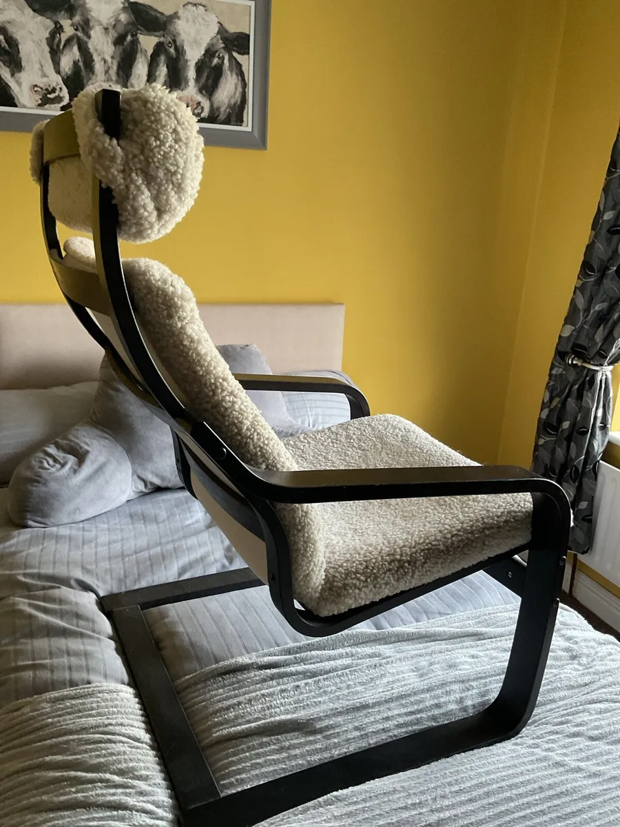 IKEA poǎng sheepskin cover chair - Image 2