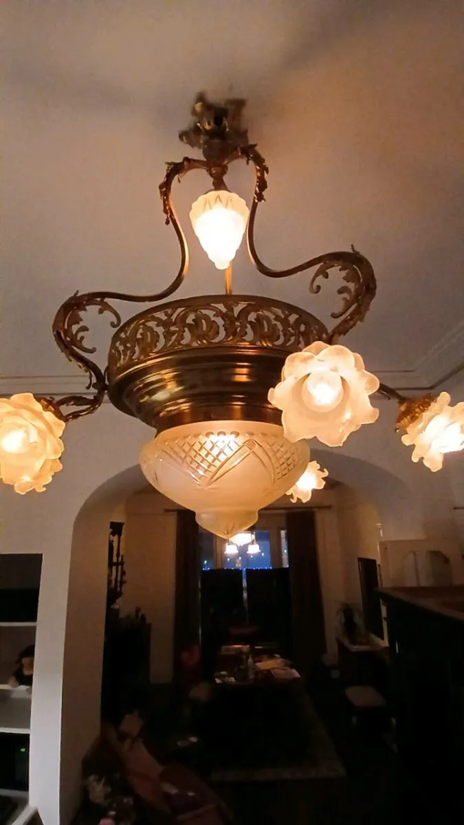 French Glass Pendant Light - Image 1