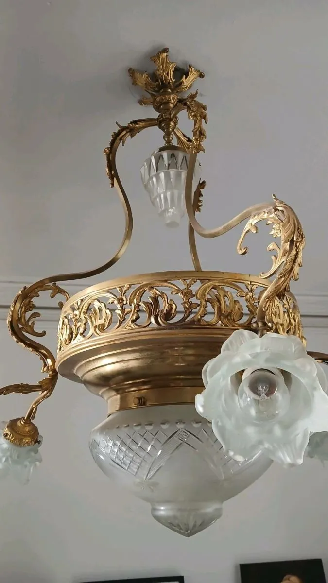 French Glass Pendant Light - Image 4