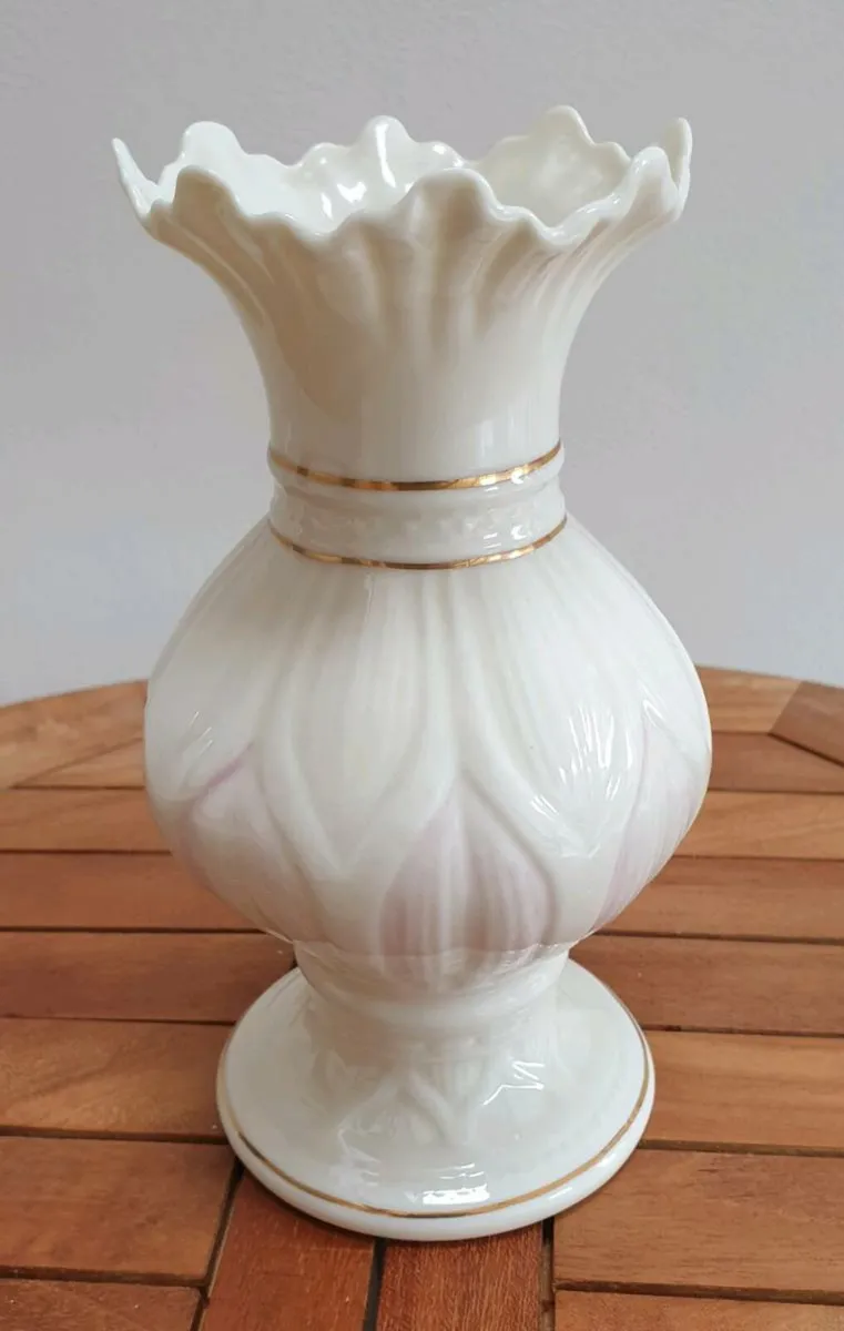 Belleek Vase - White with a Hint of Pink - Image 1