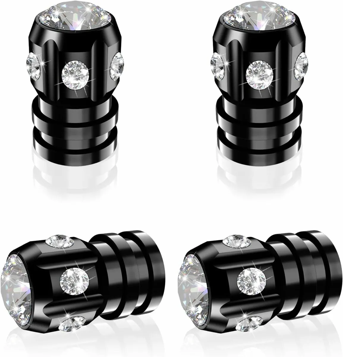 Tyre Caps with Sparkly Rhinestones - Crystal Diamo