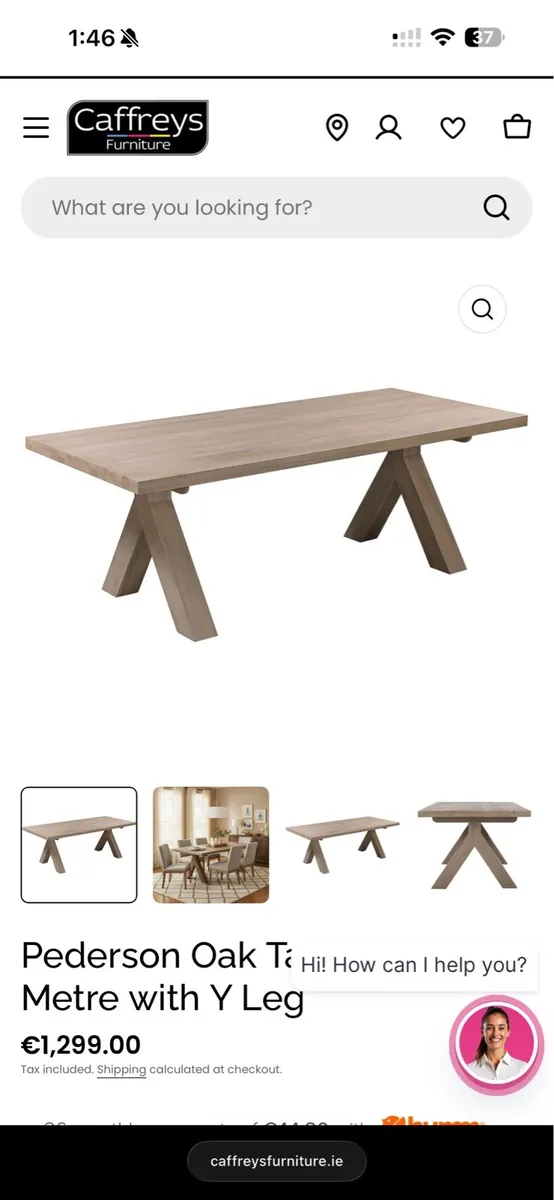 Scandinavian Oak Dining Table with Y Leg 200cm New - Image 2