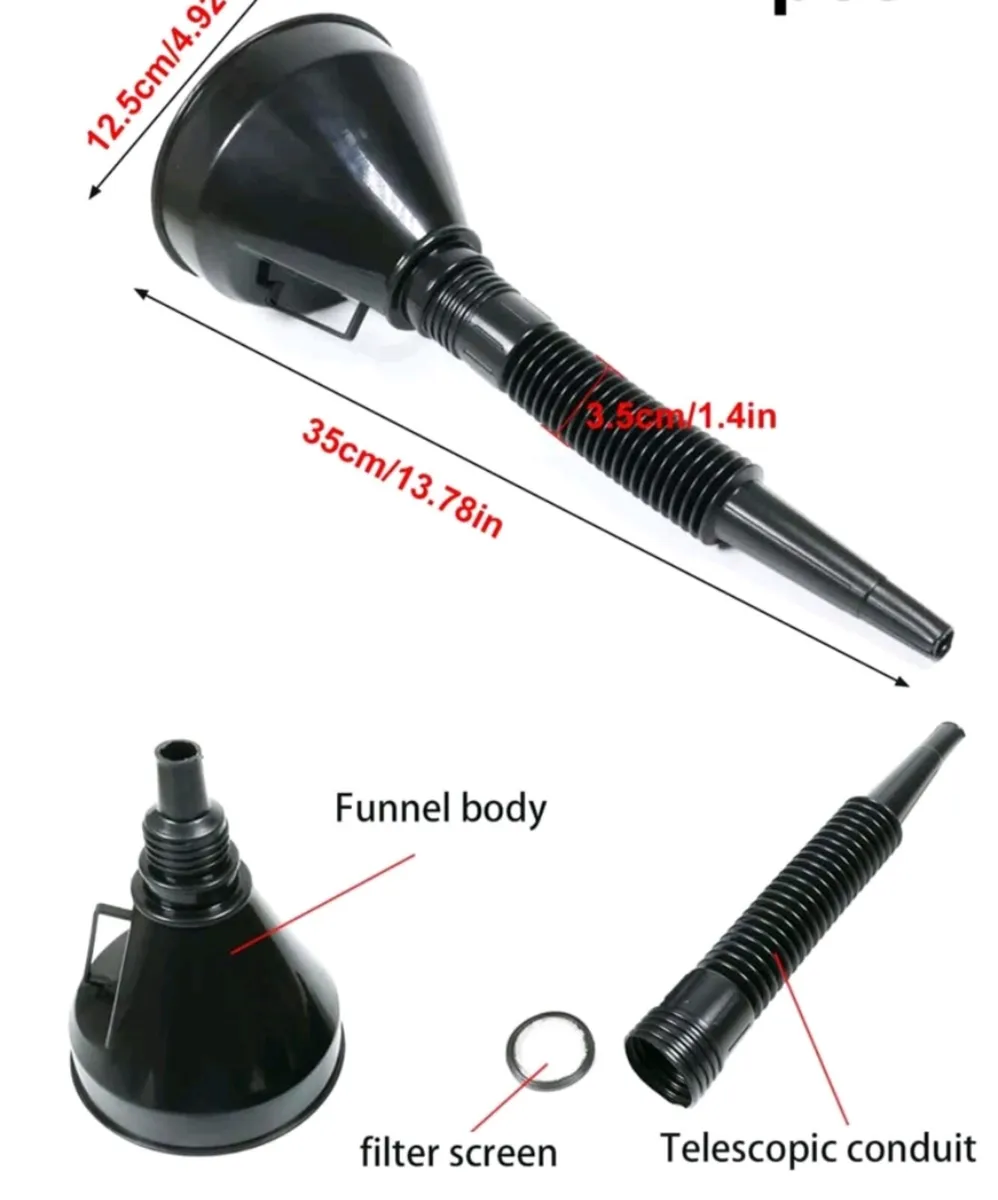 Gasoline oil etc funnel with filter - Image 2
