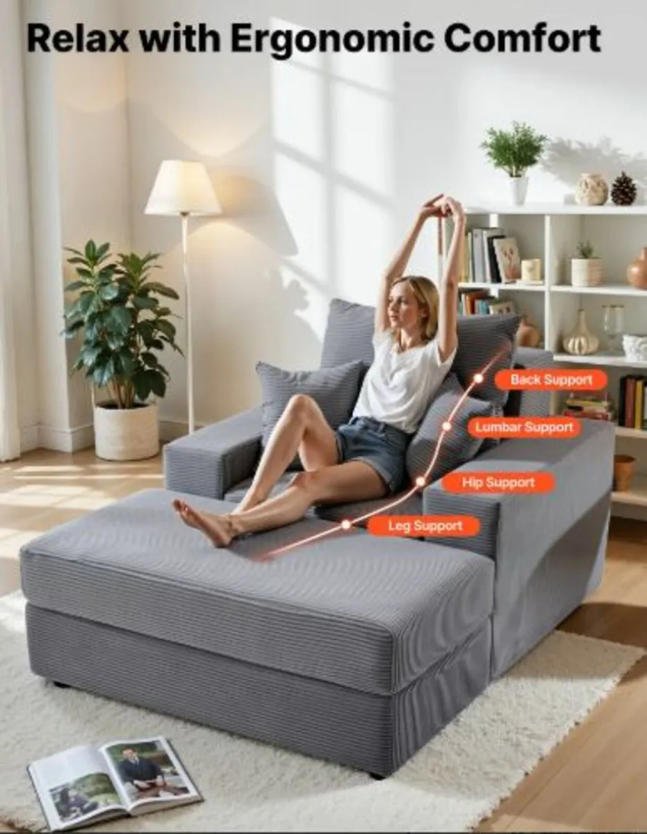 Chaise Lounge Chair, 1115 mm Boneless Modular - Image 2