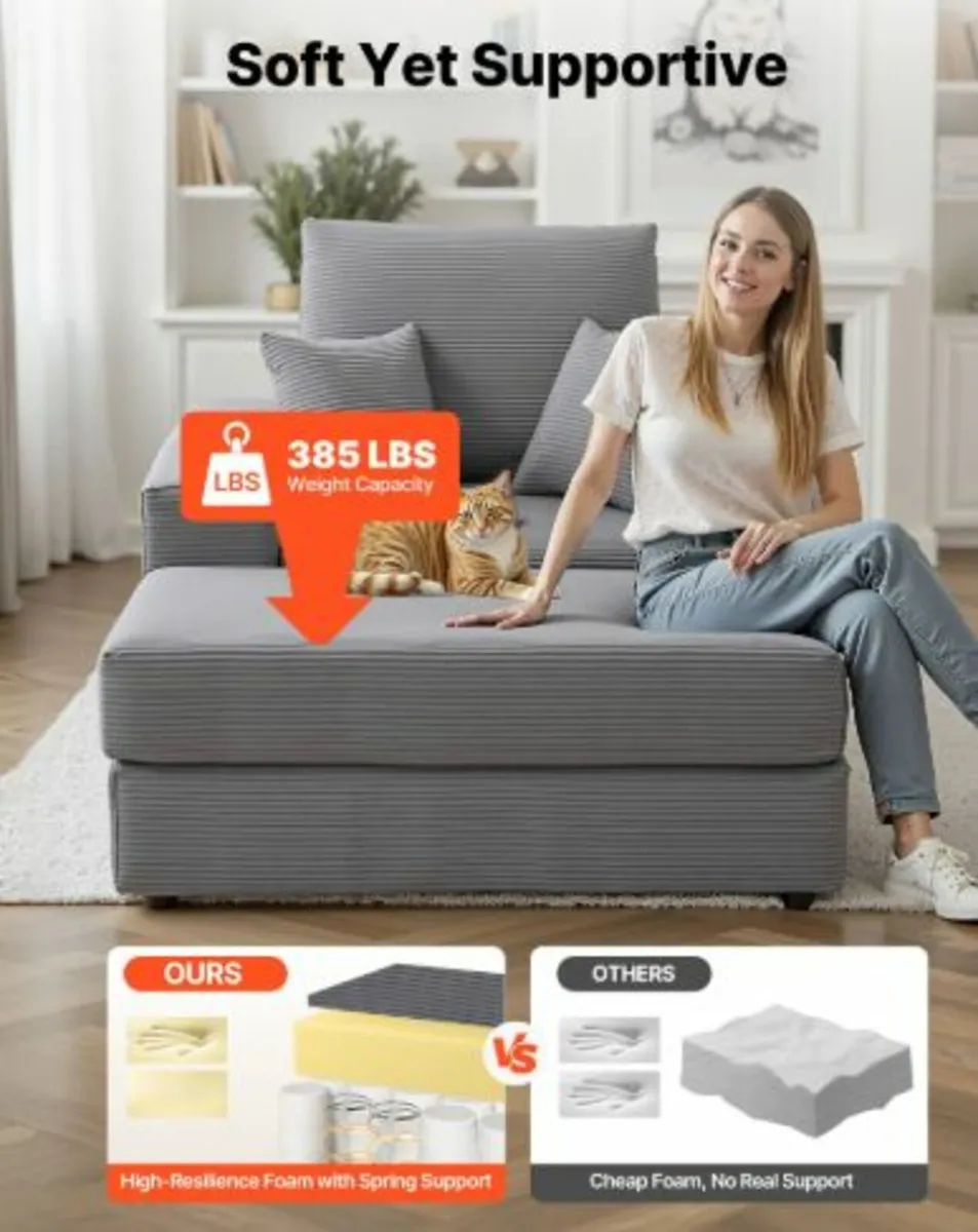 Chaise Lounge Chair, 1115 mm Boneless Modular - Image 3