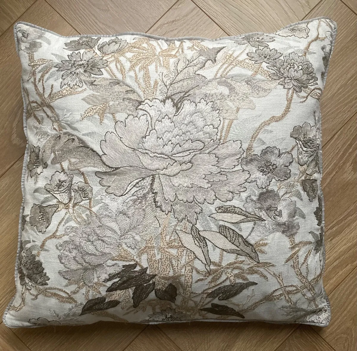 Pair of Laura Ashley Overton Cushions - Steel - Image 1