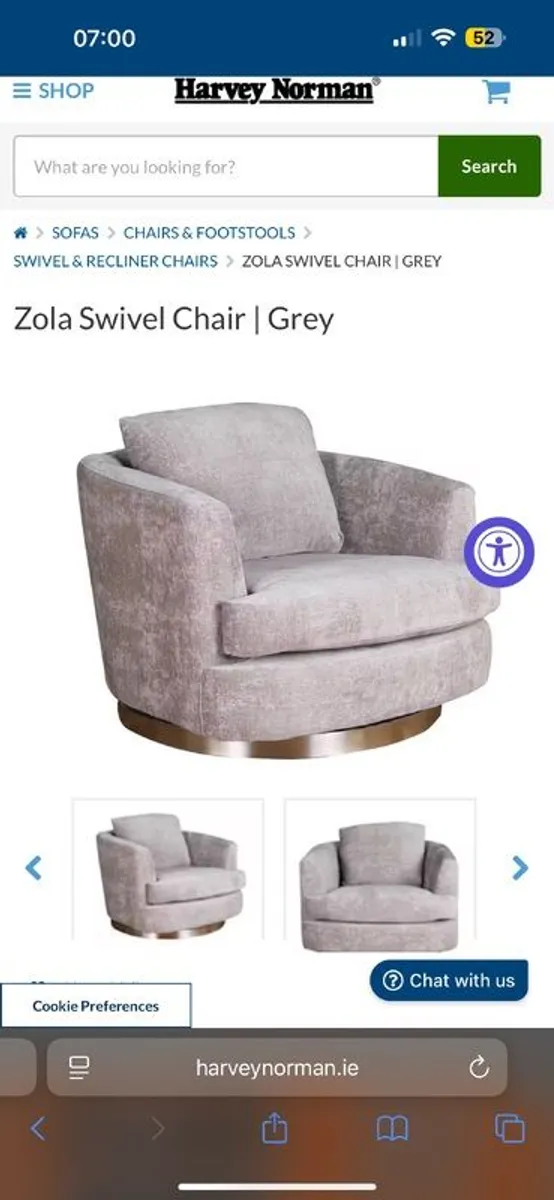 Zola sofa and swivel chair - Image 4
