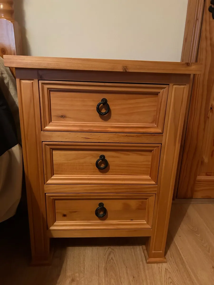 Pine Double Bed and Lockers (Like new) - Image 3