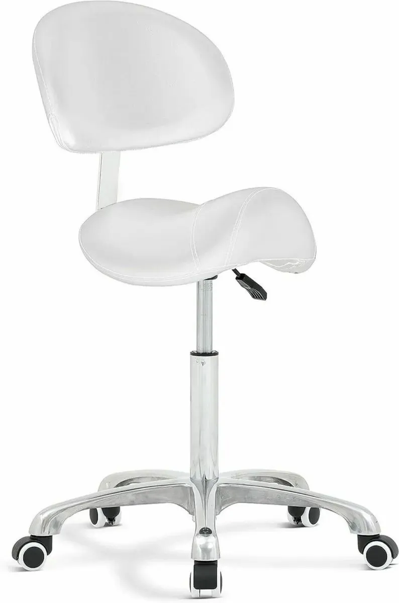 Hydraulic Saddle Stool Adjustable Rolling Chair - Image 1