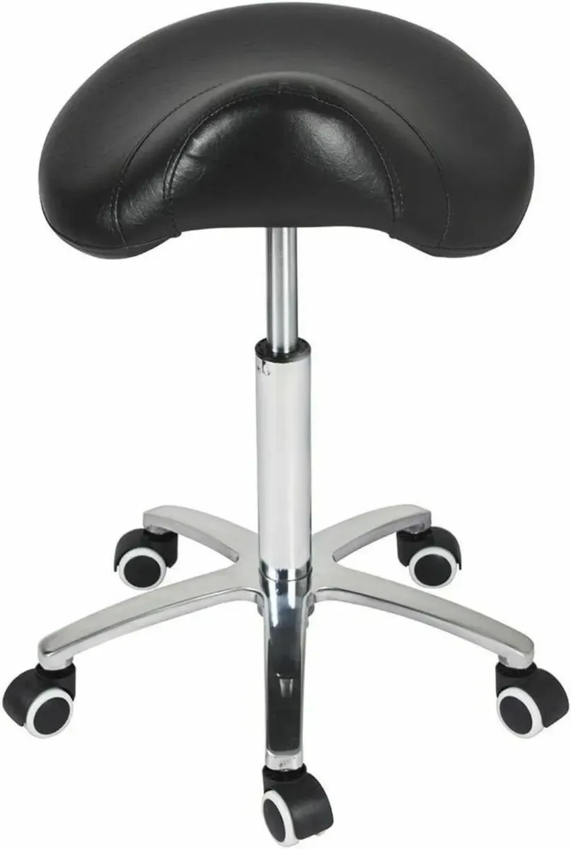 Hydraulic Saddle Stool Adjustable Rolling Chair - Image 4