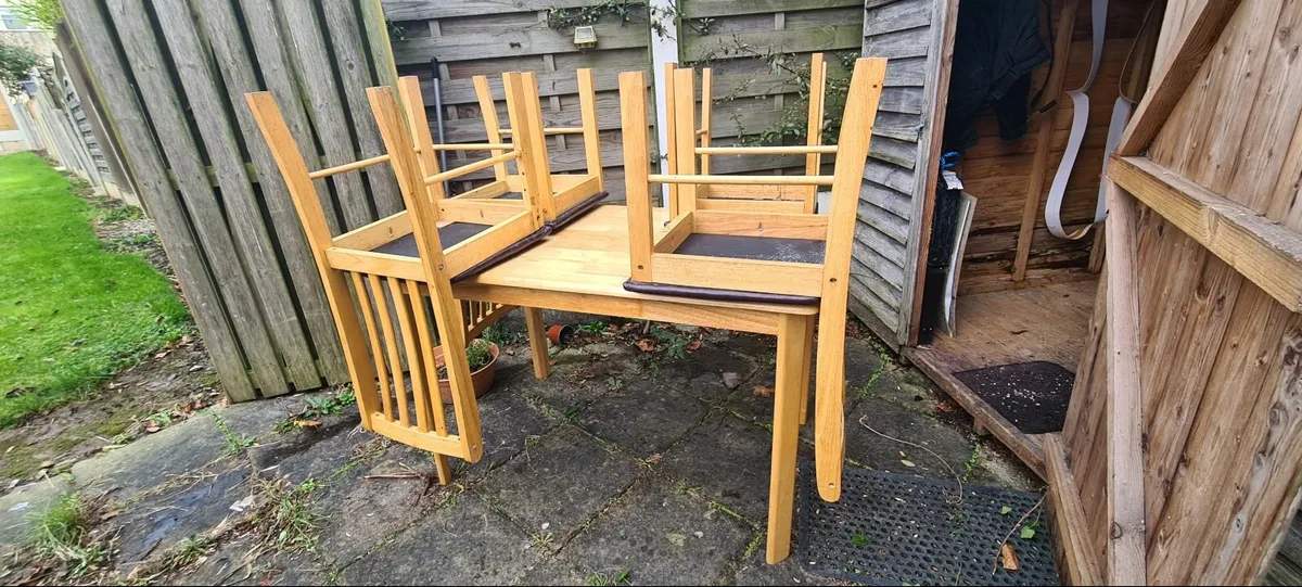 Table and chairs wood handmade - Image 3