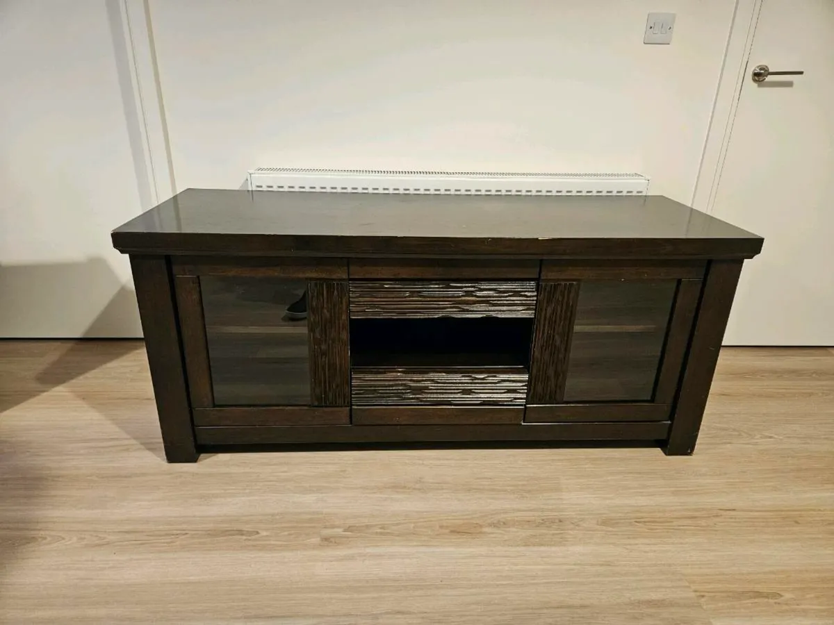 Dark brown wooden sideboard, cabinet, console - Image 1