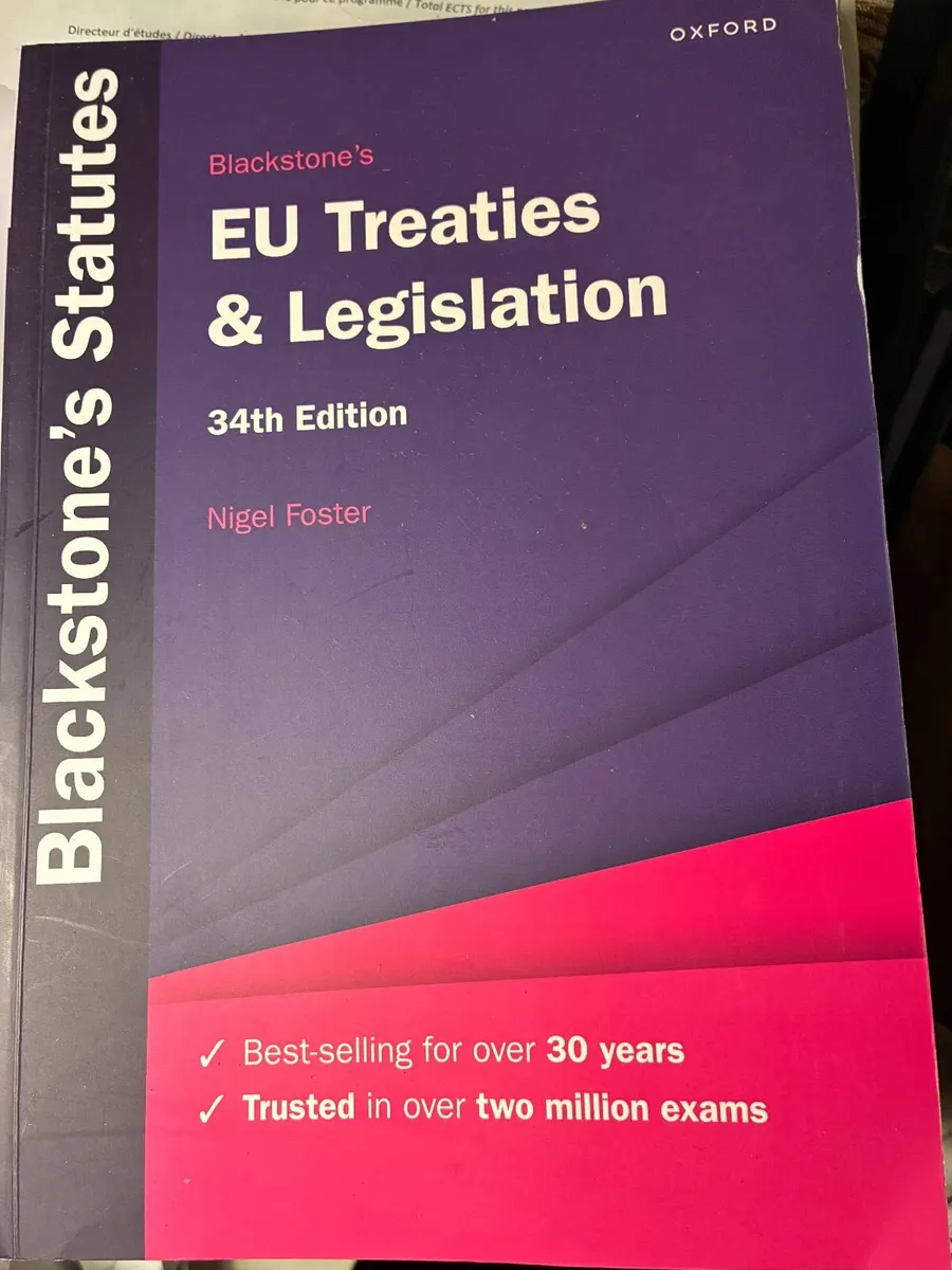 Fe1 EU Law Legislation - Blackstone 34th Edition