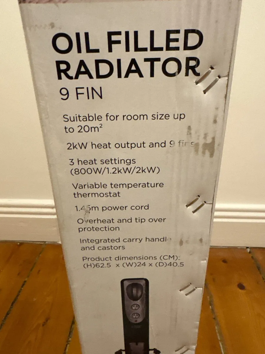 Oil filled electric heater. 2kW. as new. - Image 3