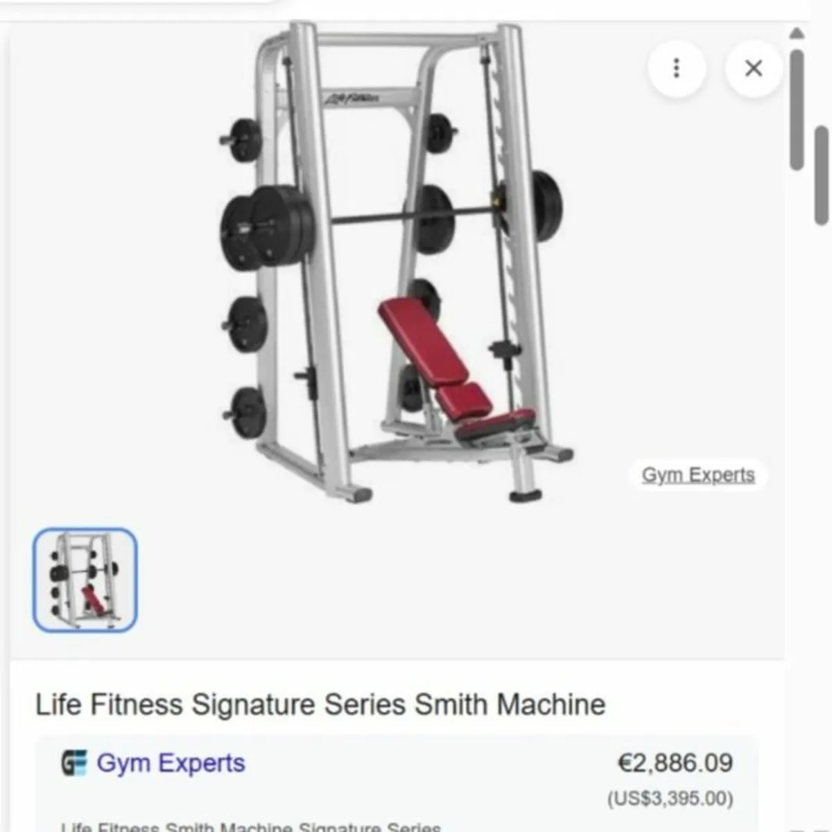 Life Fitness Smith Machine & Set of Myo Weights - Image 2