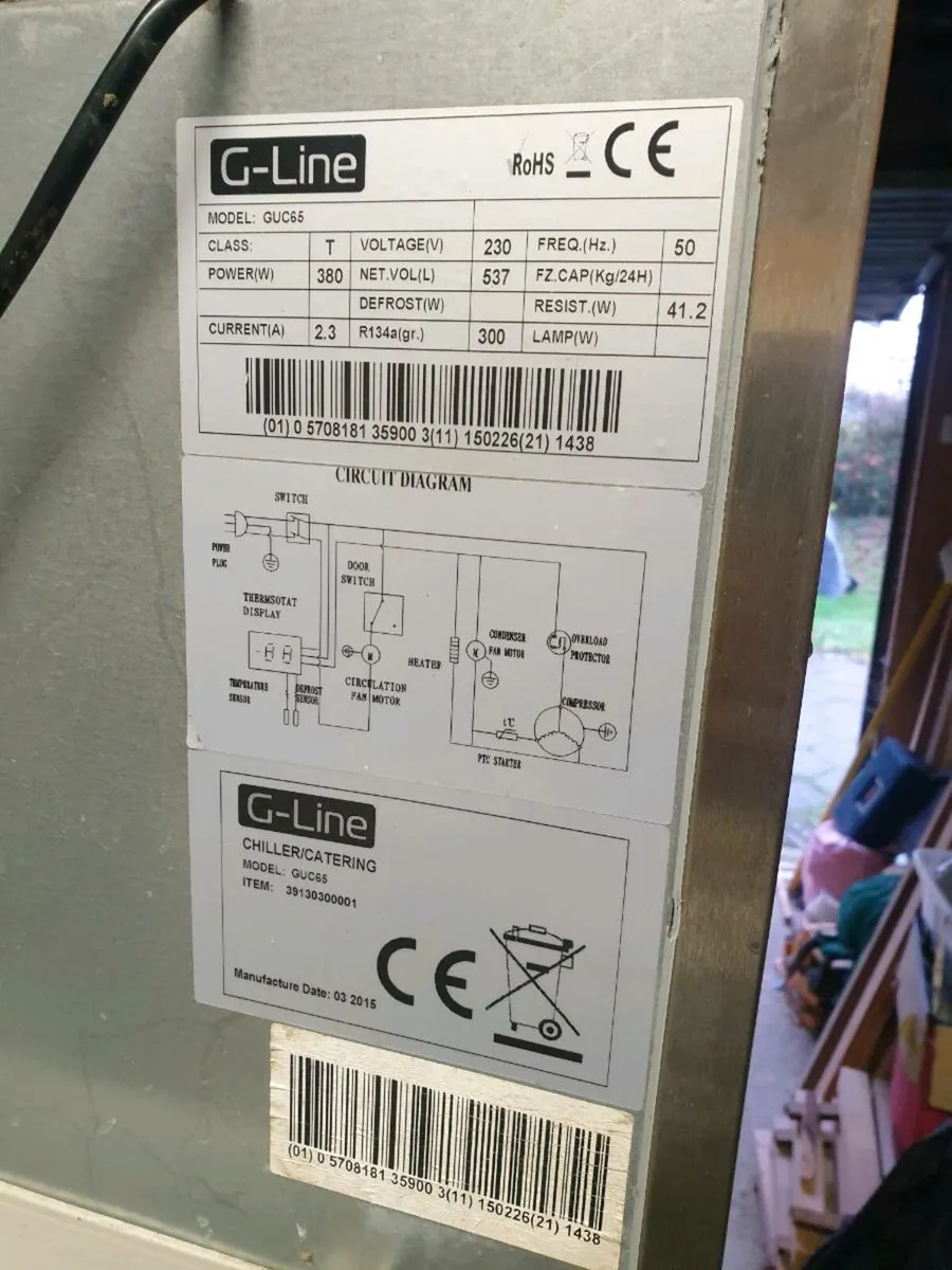 G-Line GUC65 Commercial Fridge - Low Hours - Image 1