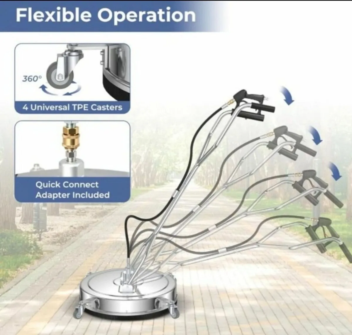 21" Stainless Steel Whirl Away Surface Cleaner - Image 4