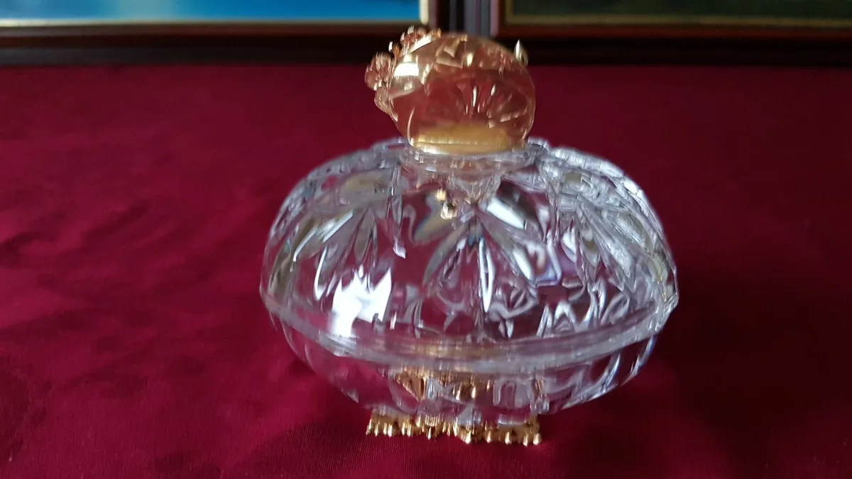 Killarney Crystal HappyBirthday LiddedJewelry Dish - Image 3