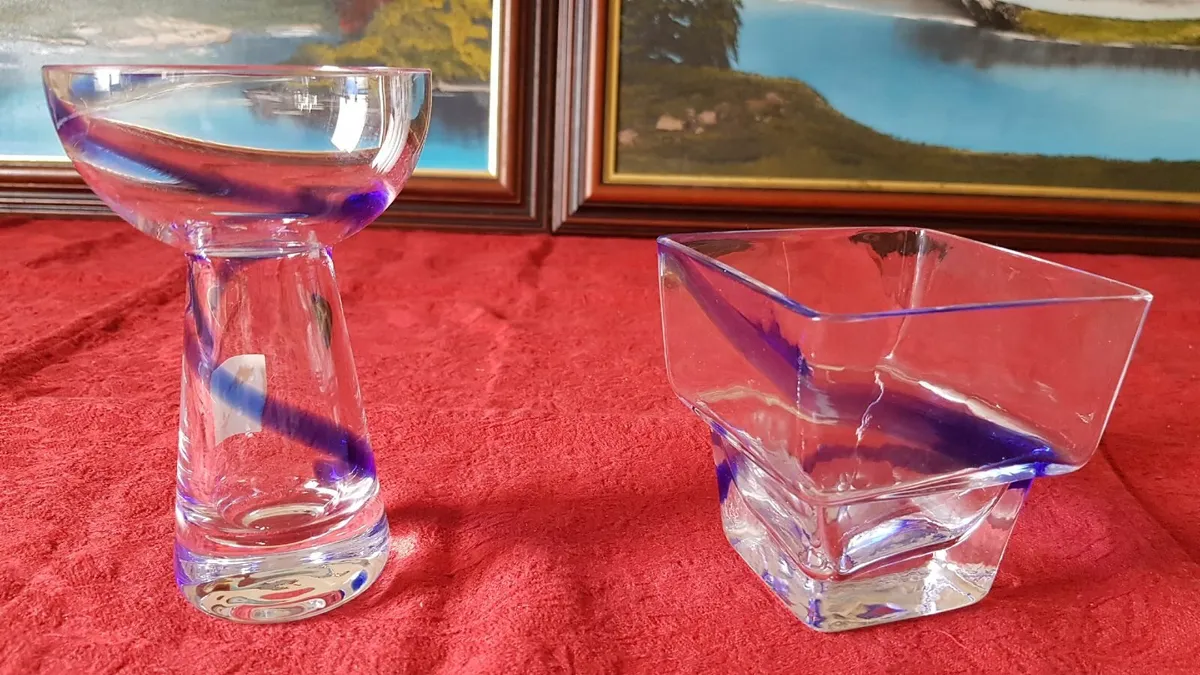 2 Piece Kilkenny Blue Swirl Glass Collection - Image 3