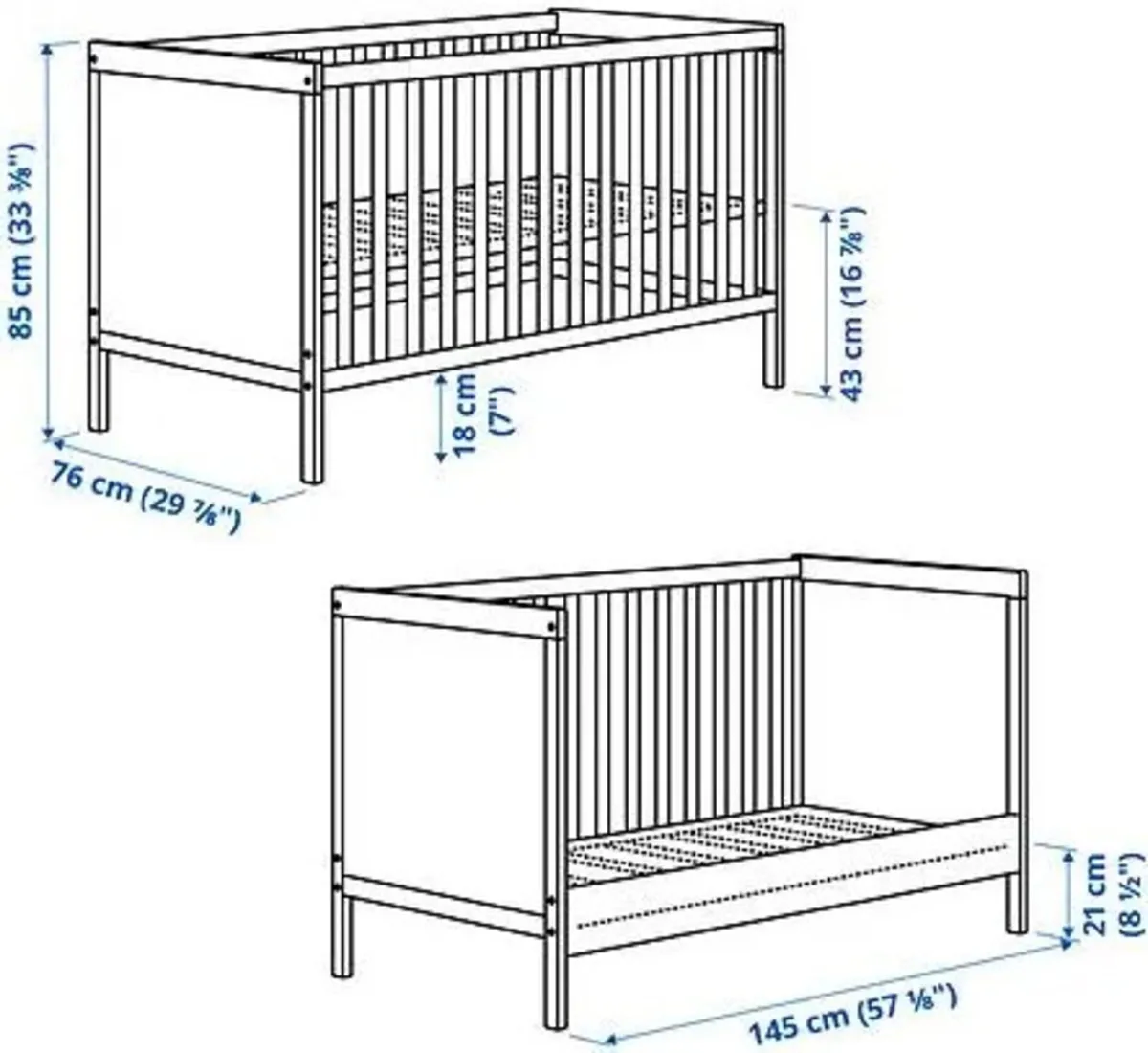Baby cot with mattress - Image 4