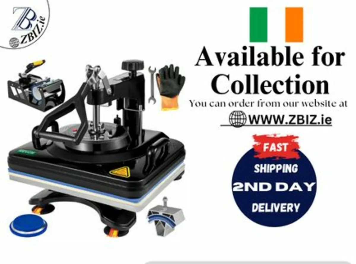 5-in-1 Heat Press Machine 15"x12" for T-Shirts - Image 1