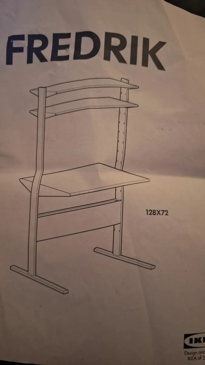 "Fredrik" IKEA Desk with built-in shelves - Image 4