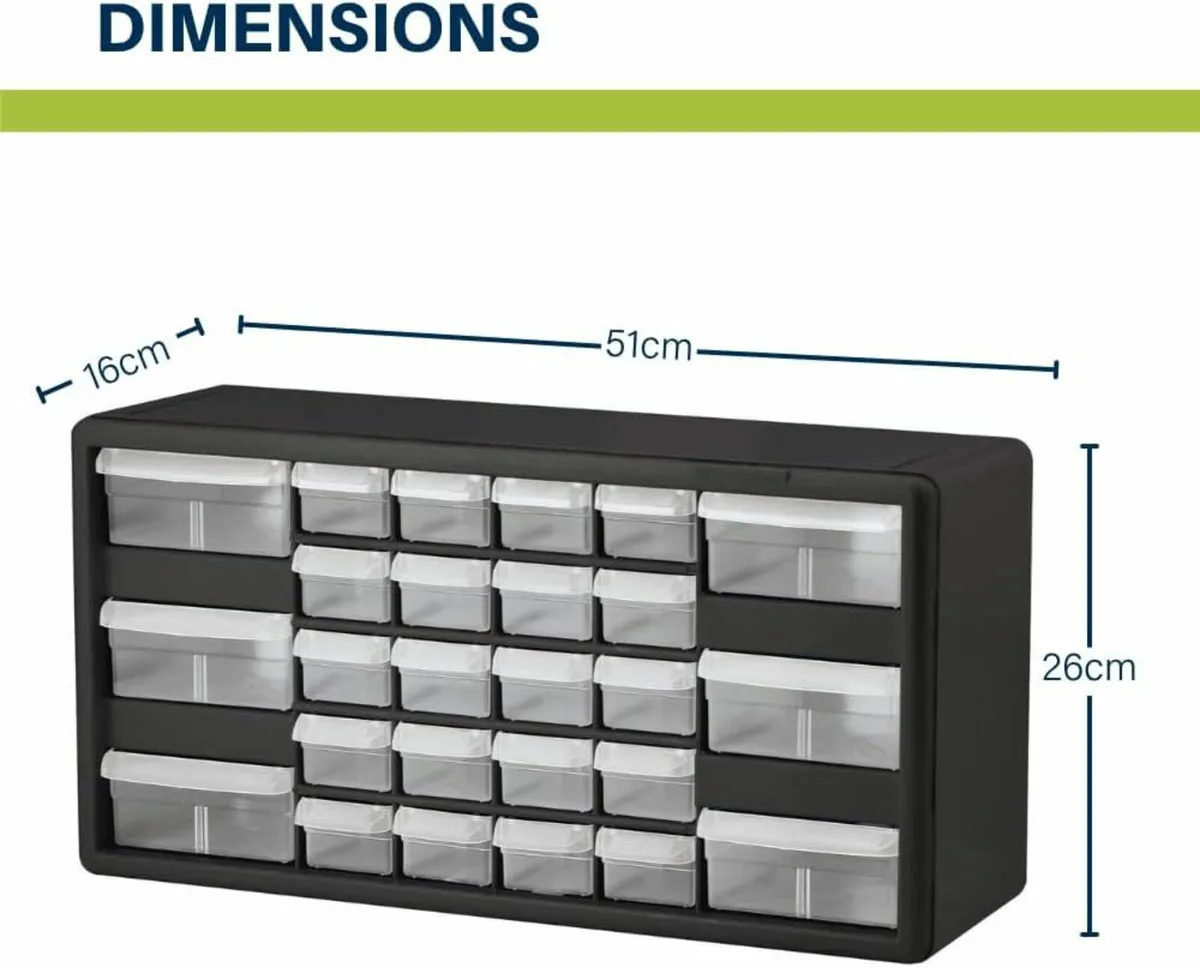 26-Drawer Plastic Drawer Storage Cabinet Garage - Image 1
