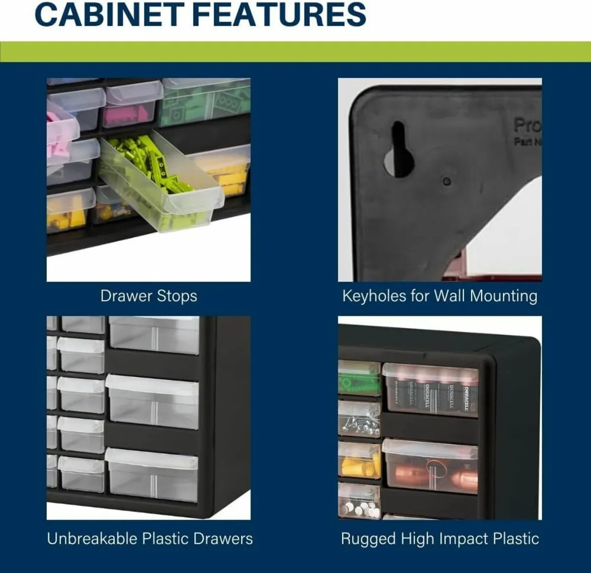 26-Drawer Plastic Drawer Storage Cabinet Garage - Image 3