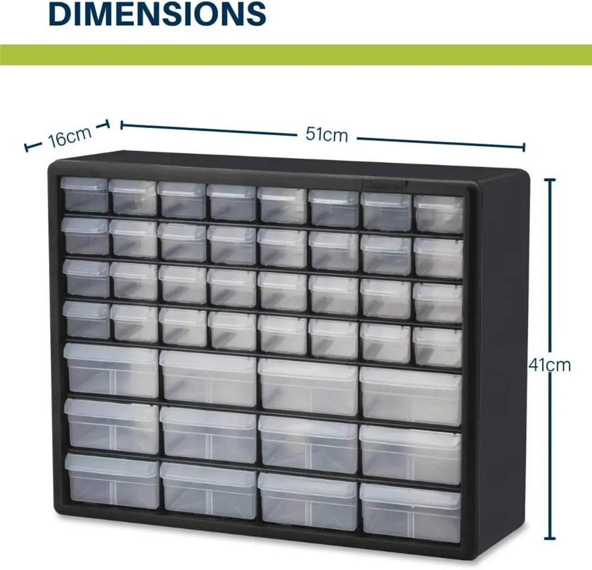 44-Drawer Plastic Drawer Storage Cabinet Garage - Image 1