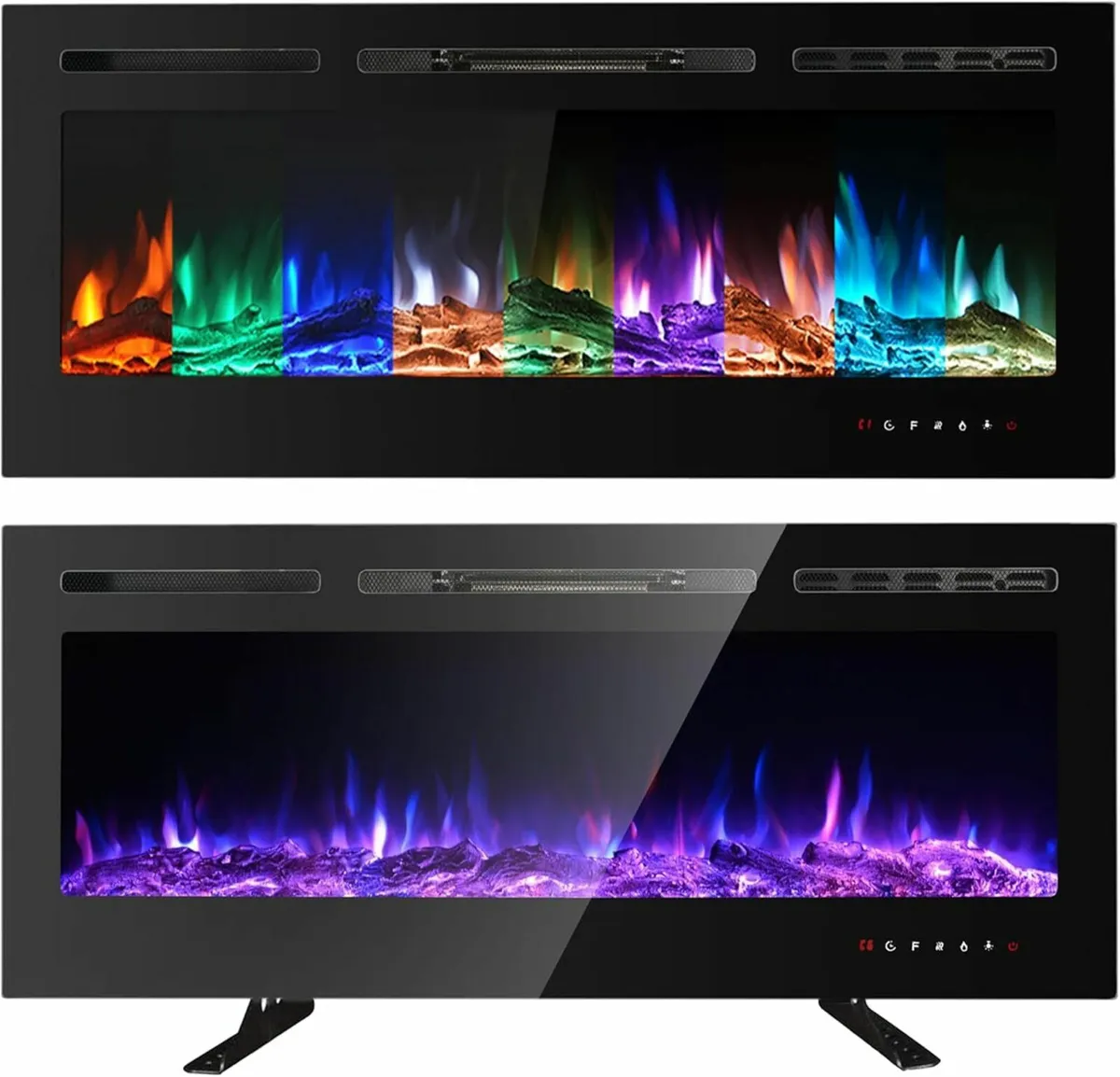 Electric Fireplace Touch Screen Colorful Flame - Image 1