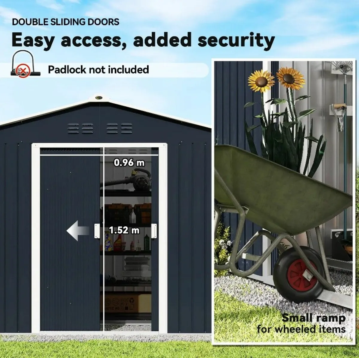 Metal Shed Skylight & Floor Frame 9.1 X 6.4 ft - Image 3