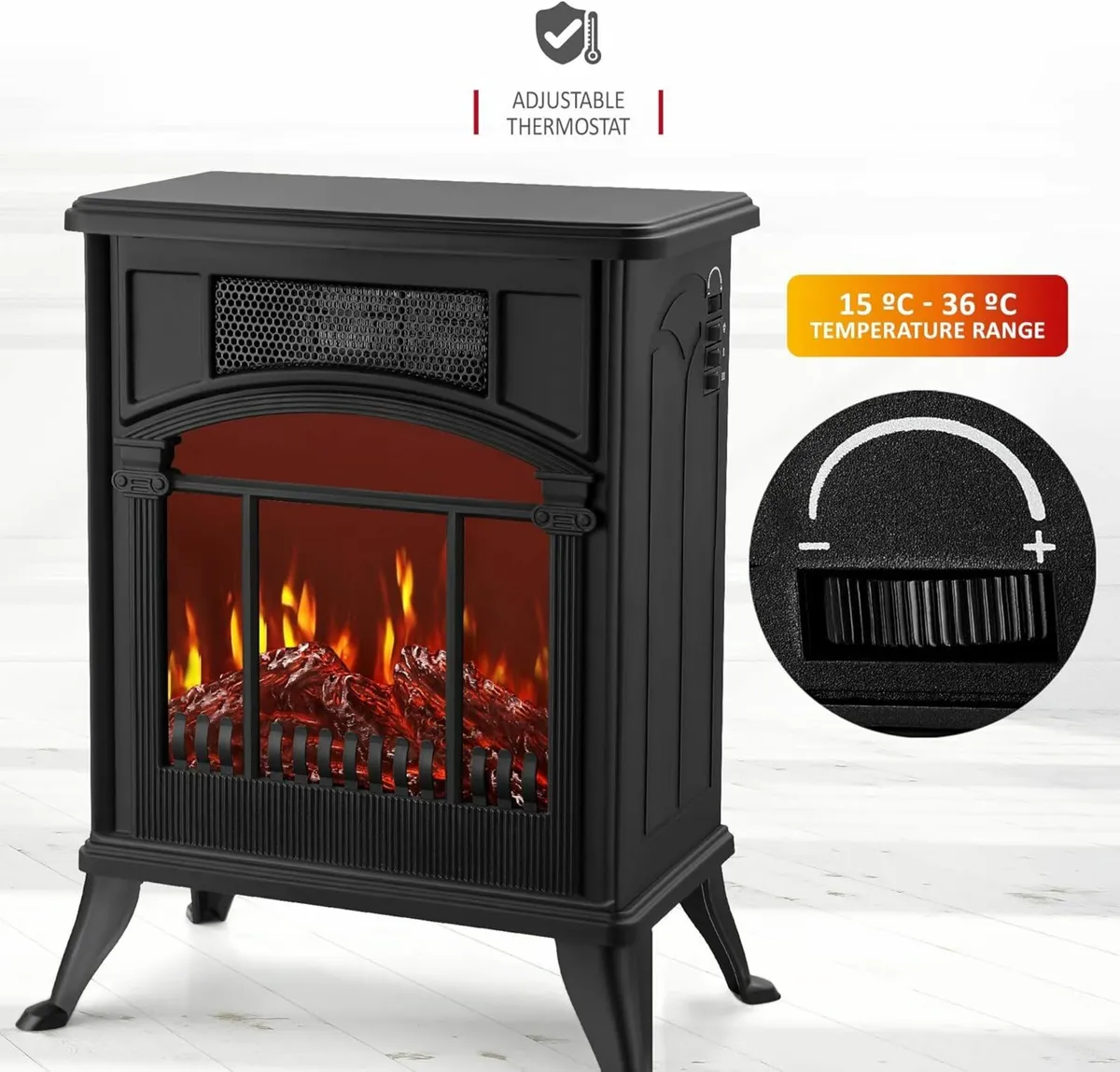 Stove Heater Electric Fireplace Fire Flame Effect - Image 3