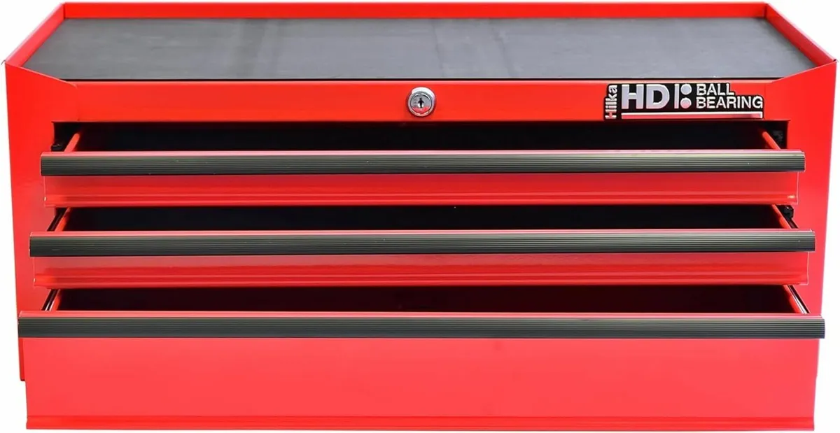 Durable 3-Drawer Tool Chest,Red - Image 2