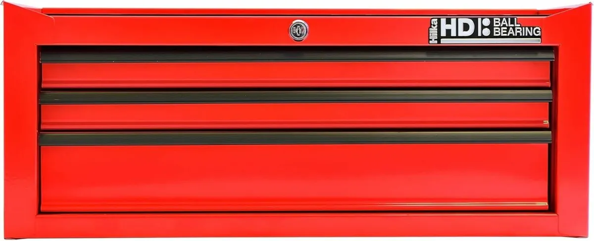 Durable 3-Drawer Tool Chest,Red - Image 3