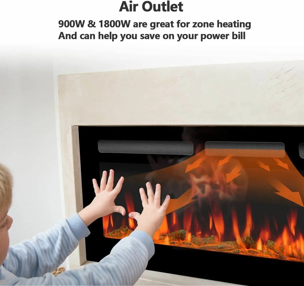 Electric Fireplace Touch Screen Colorful Flame - Image 3