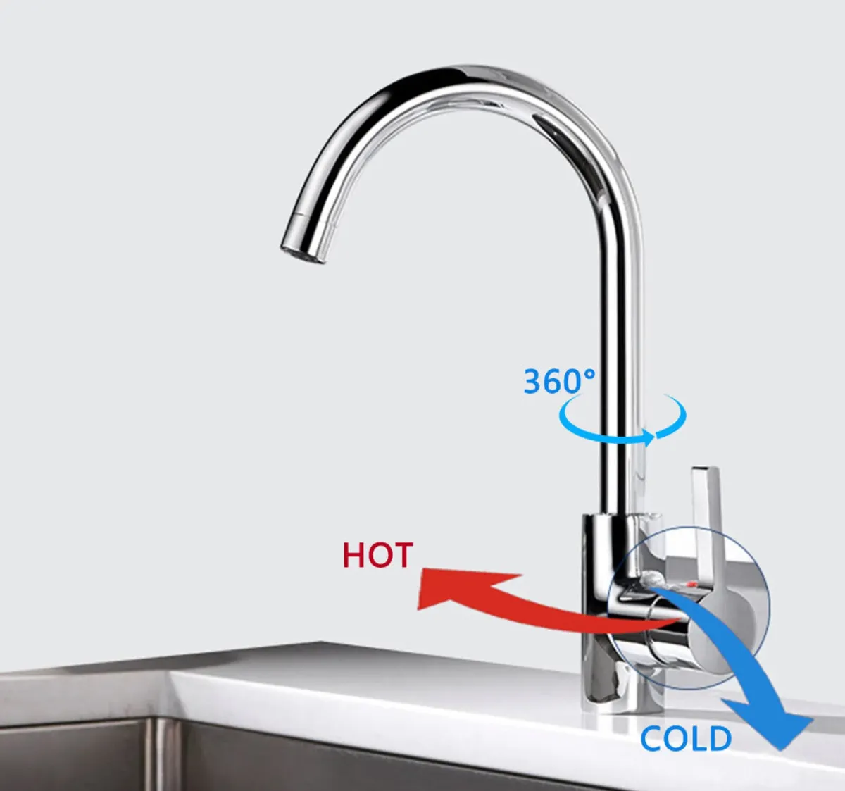 NEW Kitchen Sink Mixer Tap Swivel Single Lever - Image 2