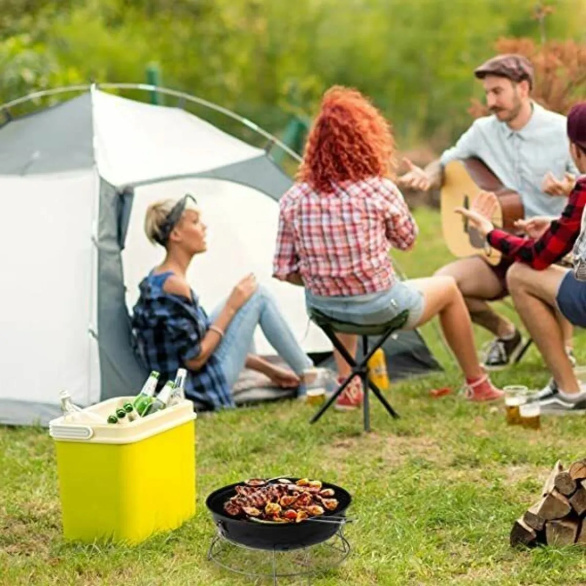 Portable Kettle BBQ Grill with Lid for Outdoor Use - Image 4